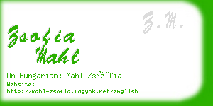 zsofia mahl business card